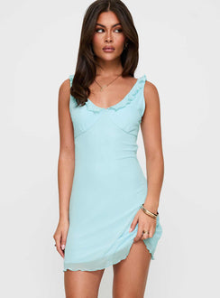 Frillina Mini Dress Blue