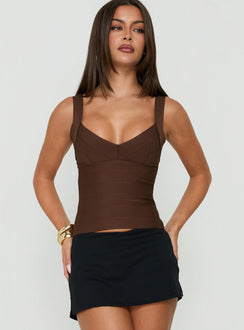 Justina Bandage Top Brown