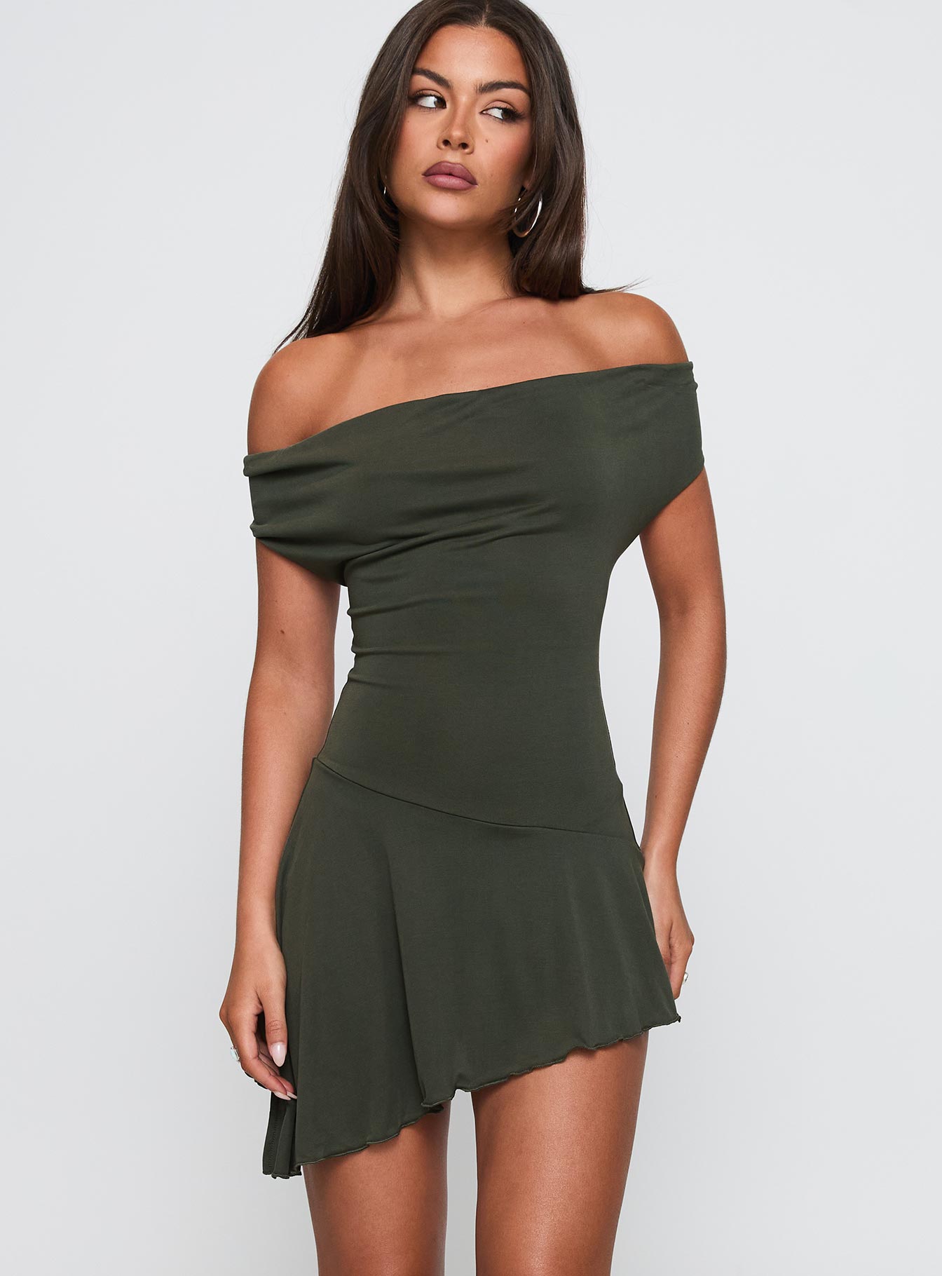 I Attract It Cowl Halter Playsuit Green