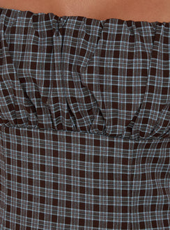 Donnamarie Mini Dress Brown Check