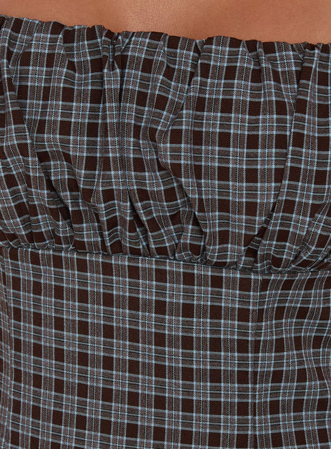 Donnamarie Mini Dress Brown Check