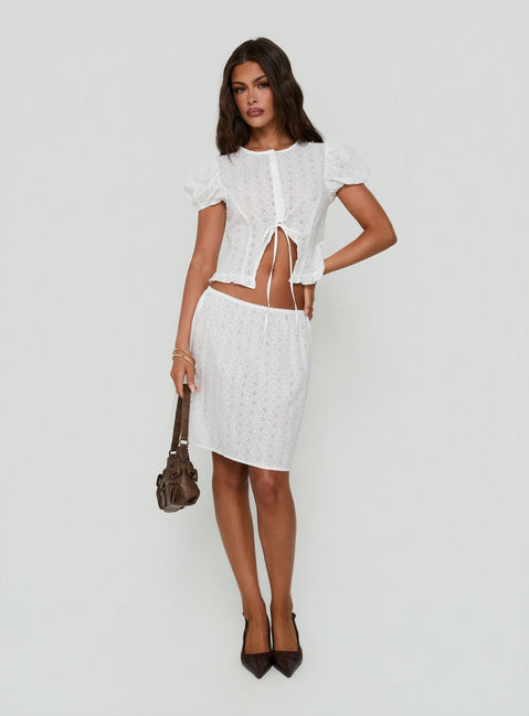Bardot Midi Skirt White