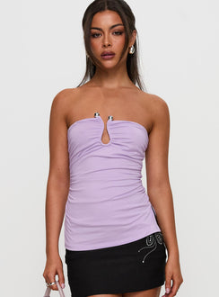 Out Of Line Strapless Hardware Detail Top Purple