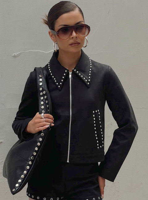 Hurleigh Faux Suede Jacket Black