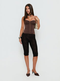 Jazzy Strapless Corset Top Chocolate