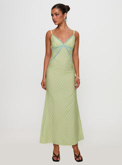 Leabella Maxi Dress Green Check