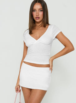 Kizuri Pointelle Low Rise Mini Skort White