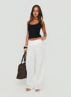 Brea Frill Belted Pants White