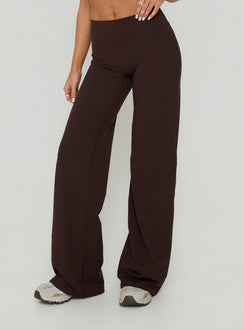 Velora Active Wide Leg Pants Chocolate