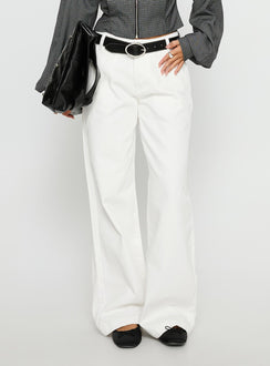 Reaper Mid Rise Baggy Jeans White