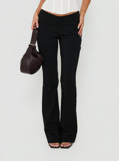 Zeni V Waist Bootleg Pants Black