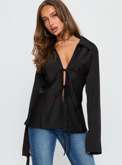 Way Life Goes Long Sleeve Top Black