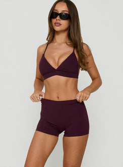 Tempo Active Low Rise Shorts Plum