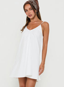 Cirelle V Neck Mini Dress White