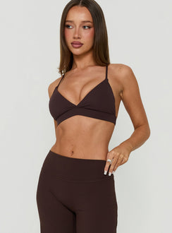Aerial Active Crossback Bralette Chocolate