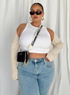 Aytan Bolero Sweater Beige Curve Princess Polly  Cropped 