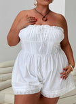 VIP Strapless Playsuit White Curve