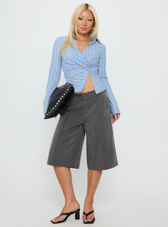 Munro Tailored Longline Shorts Grey