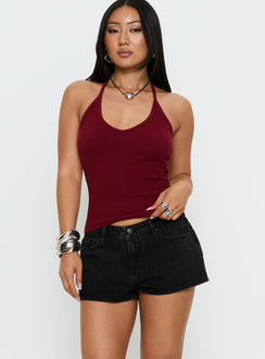 Dreamful Low Rise Mini Denim Shorts Washed Black Tall