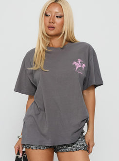 Cowgirl Baby Oversized Tee Charcoal Grey