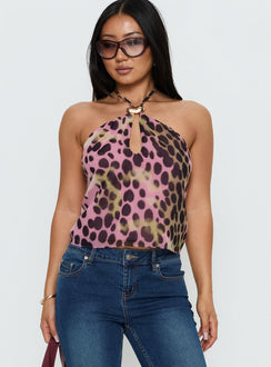 Santorini Crush Hardware Detail Top Pink Multi