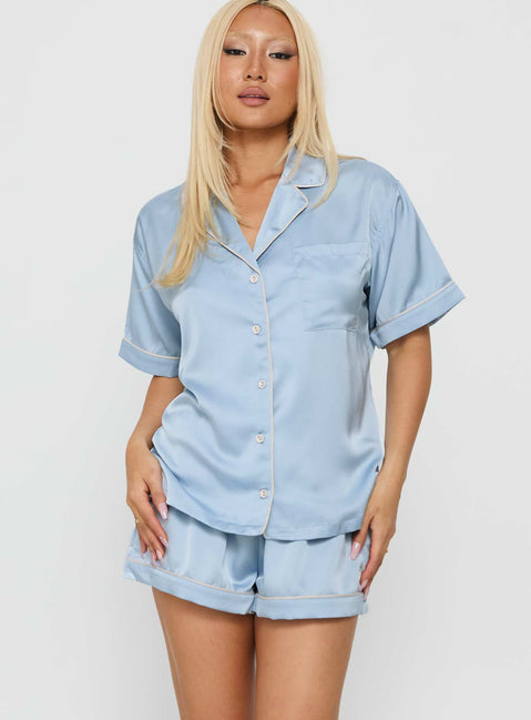 Hibernate Sleep Satin Set Blue