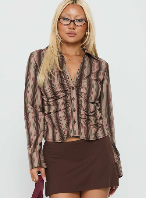 Liviya Ruched Long Sleeve Top Multi