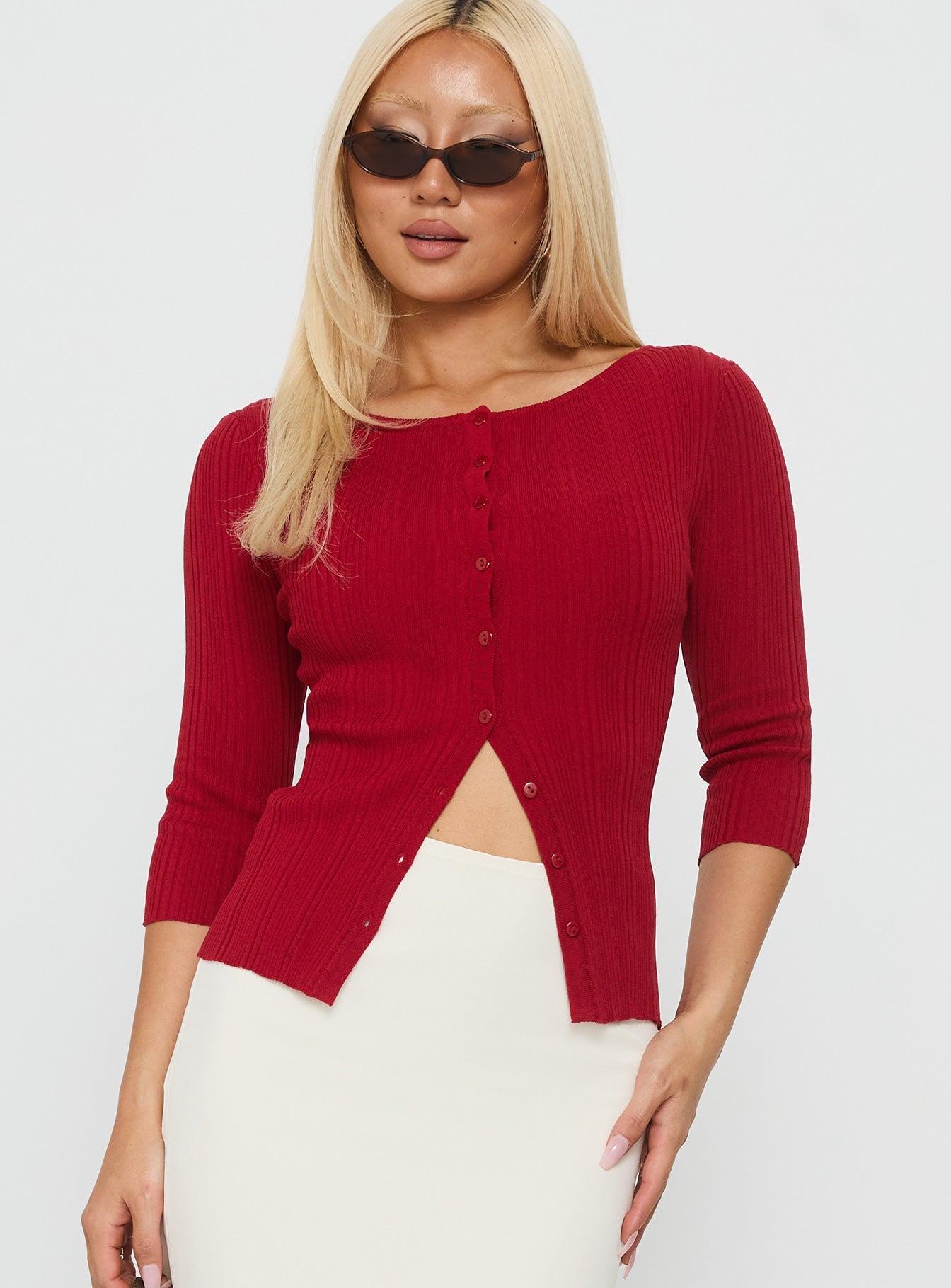 Need My Love 3/4 Sleeve Top Red