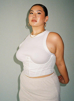 product Princess Polly Sleeveless High Neck  Saturday Sinner Corset White Curve