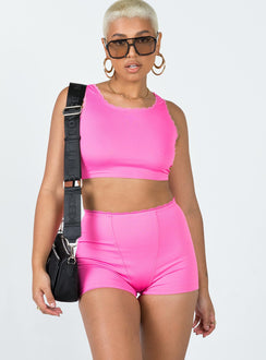 Shorts  Boxer style  Slim fitting  Princess Polly Exclusive 90% nylon 10% elastane  Ribbed material  Lace trimming 