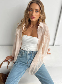 product Princess Polly Full Sleeves Sweetheart  Belar Shirt Cream