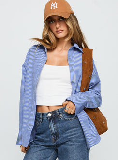 Mallin Shirt Mid Blue Stripe