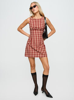 Sweet Somethings Mini Dress Red Check