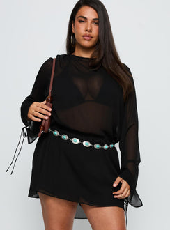 Get Closer Backless Playsuit Black Curve
