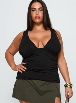 Sublime Ruched Top Black Curve