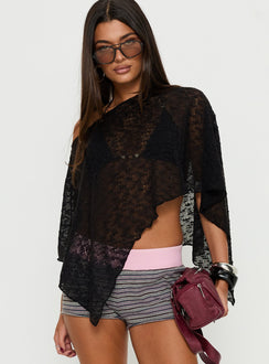 Nelida Sheer Poncho Black