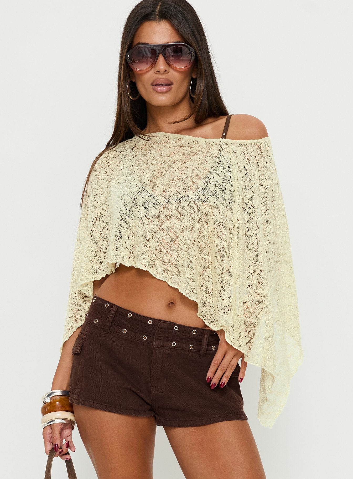 Nelida Sheer Poncho Green