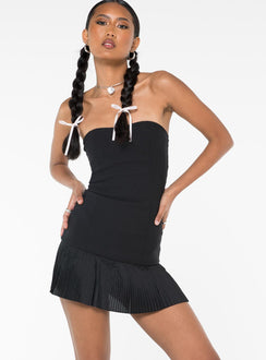 product Princess Polly Asymmetric Neckline  Tetlie Strapless Mini Dress Black