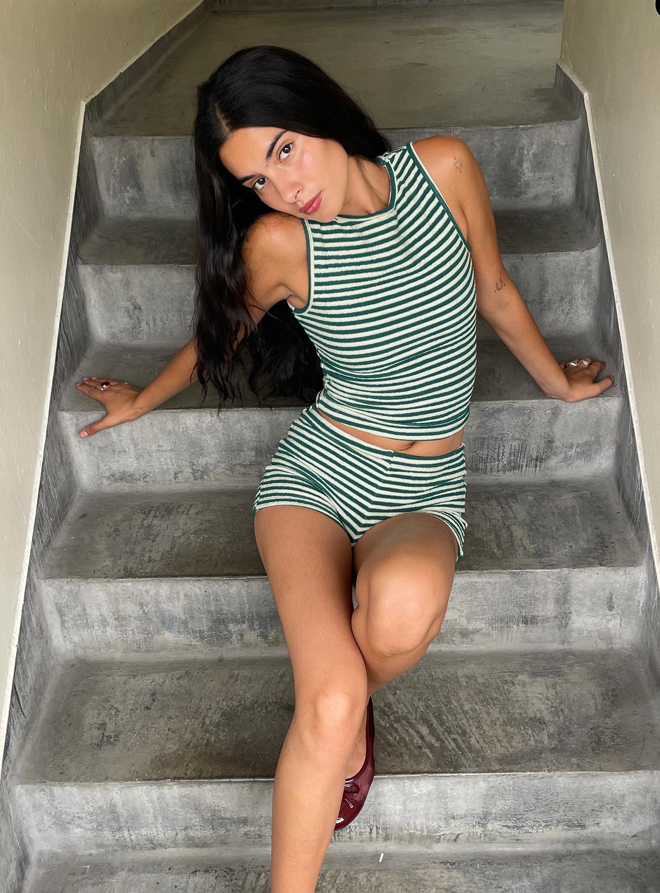 Henree Set Green Stripe