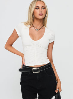Ennie Ruched Top White
