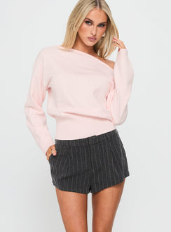 Laurynn Tailored Shorts Grey Pinstripe