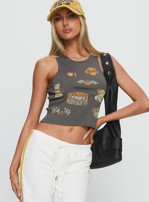 Need For Speed Tank Top Charcoal