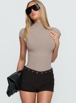 Cailie Mock Neck Bodysuit Grey