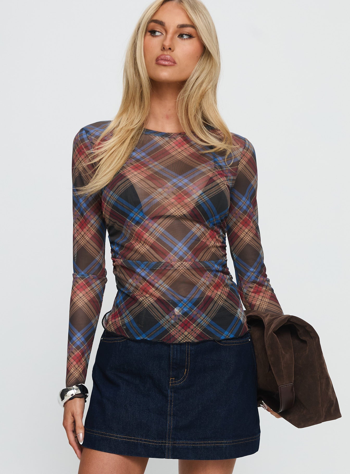 Carrissa Ruched Long Sleeve Top Multi