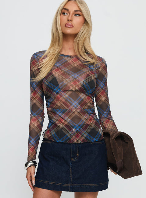 Carrissa Ruched Long Sleeve Top Multi