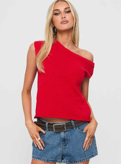 Ashfield Off Shoulder Top Red