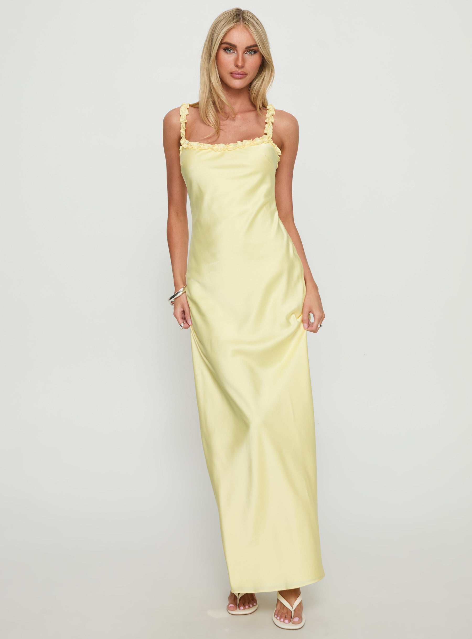 Everlea Frill Maxi Dress Yellow