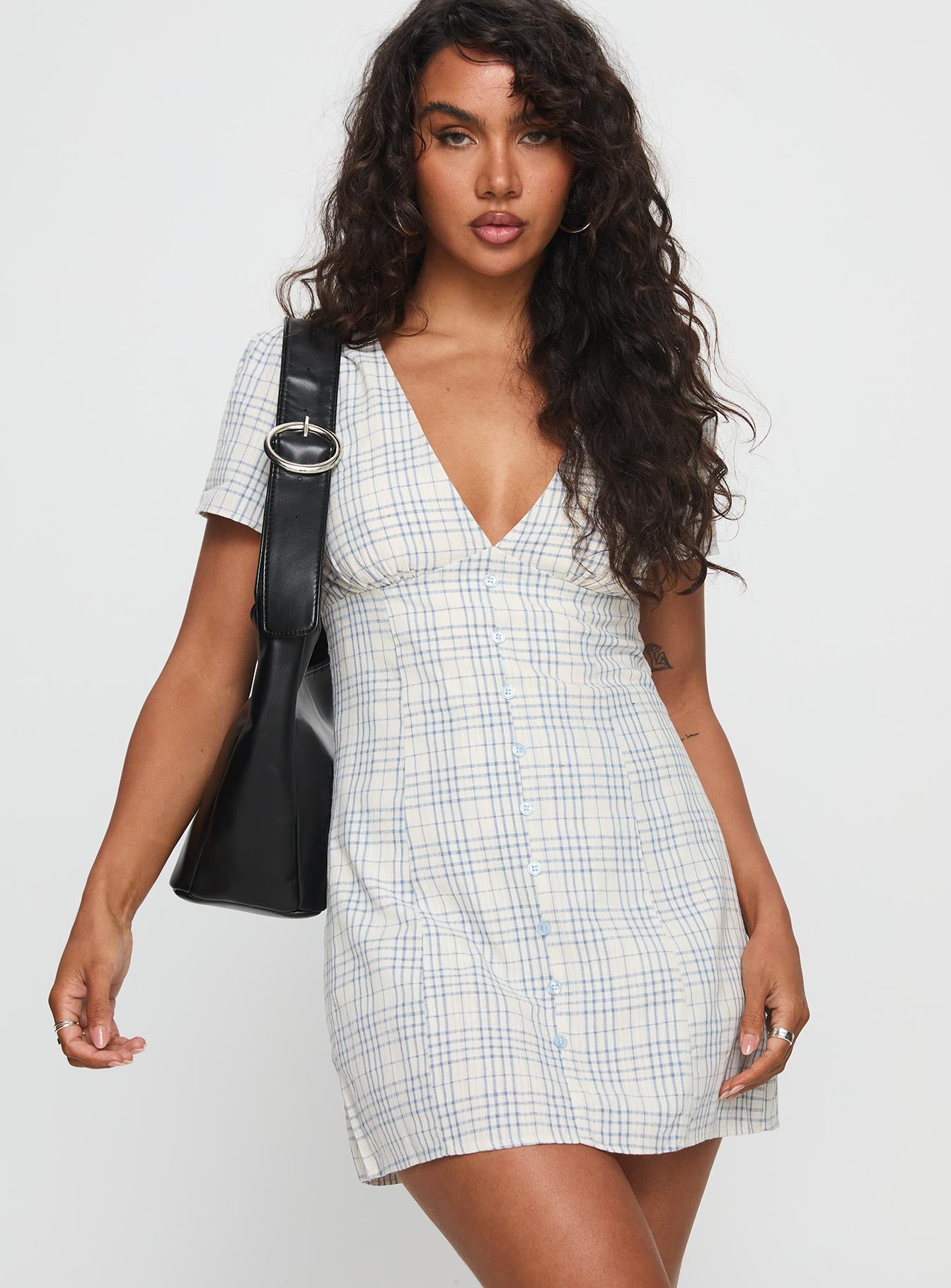 Loveliness Playsuit Blue Check