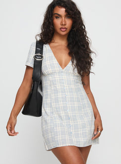 Loveliness Playsuit Blue Check