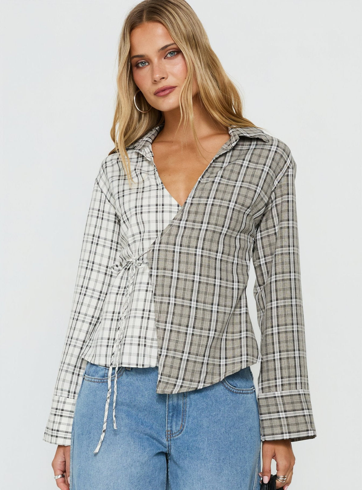 Rummie Long Sleeve Spliced Shirt Check